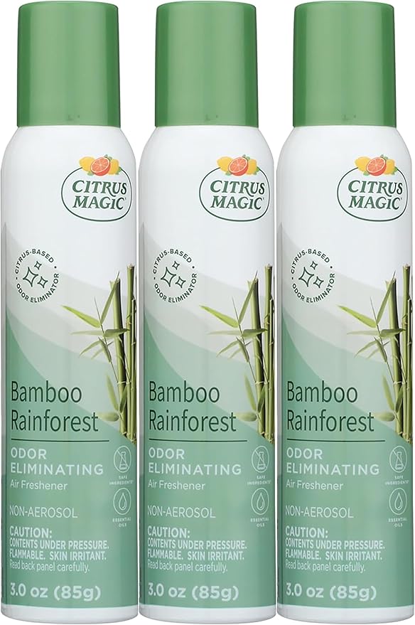 Citrus Magic Odor Eliminating Air Freshener Spray, Bamboo Rainforest, 3-Ounce, Pack of 3