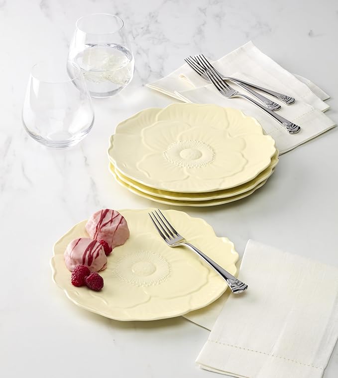 Lenox 897770 Butterfly Meadow Floral Accent Plates, Yellow, Set of 4