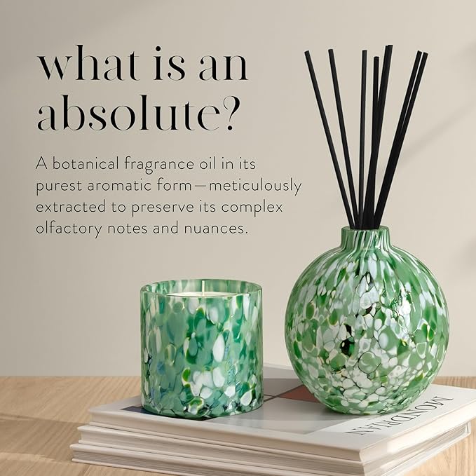 LAFCO New York Absolute Collection Reed Diffuser, Star Jasmine - 15 oz - Up to 1 Year Fragrance Life - Reusable, Hand Blown Glass Vessel - Nylon Reeds - Made in The USA