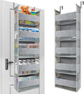 Extra Large Over The Door Organizer Storage 5-Shelves and 10 Side Pockets, Heavy Duty Hanging Door Organizer for Closet Bathroom Bedroom Nursery Pantry, Grey