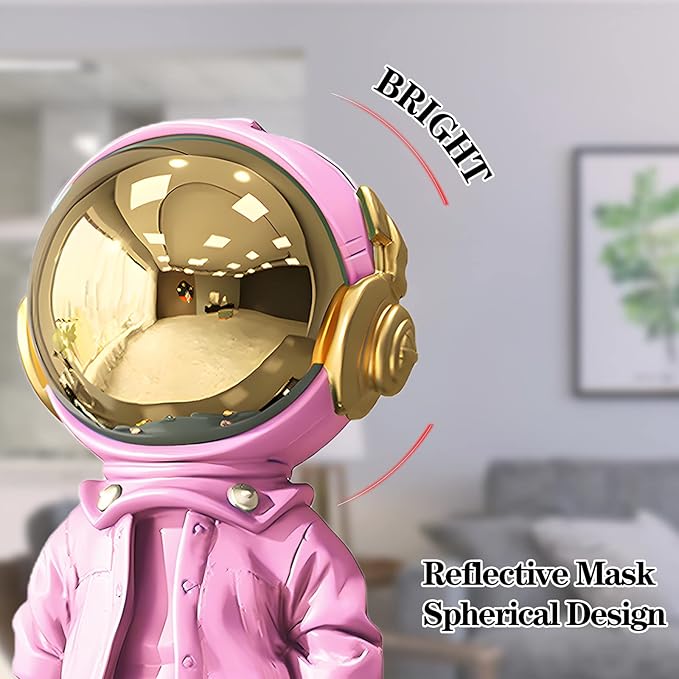 Astronaut Statues Spaceman Sculpture Modern Arts Gifts Pink Figurine Ornament Room Decor for Men,Home and Crafts Desktop Accessories Tabletop Decoration, Living Room, Office, Bookshelf…