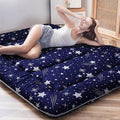 MAXYOYO Navy Starry Sky Japanese Floor Futon Mattress, Tatami Mat Portable Camping Mattress Kids Sleeping Pad Foldable Roll Up Floor Lounger Couch Bed, King Size