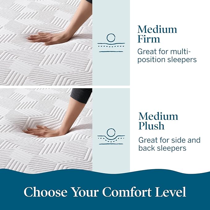 Lucid 8 Inch Memory Foam Mattress - Medium Firm Feel - Infused with Refreshing Bamboo Charcoal and Cooling Gel - Bed in a Box - Temperature Regulating - Pressure Relief - Breathable - Queen Size