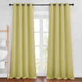 NICETOWN Paler Yellow Room Darkening Bedroom Curtains 96 inches Long, Grommet Thermal Insulated Room Darkening Window Treatments Sound Reducing for Living Room, W46 x L96, 2 Panels
