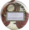 Voluspa Gilt Pomander & Hinoki Candle | Mini Tin | 4 Oz. | 25 Hour Burn Time | Coconut Wax for Clean Burning