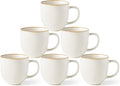 AmorArc 12oz Coffee Mugs, Ceramic Coffee Mugs set of 6 for Man, Woman, Dad, Mom, Modern Coffee Mugs with handle for Latte/Cappuccino/Milk/Cocoa. Dishwasher&Microwave Safe, White-Reactive Glaze
