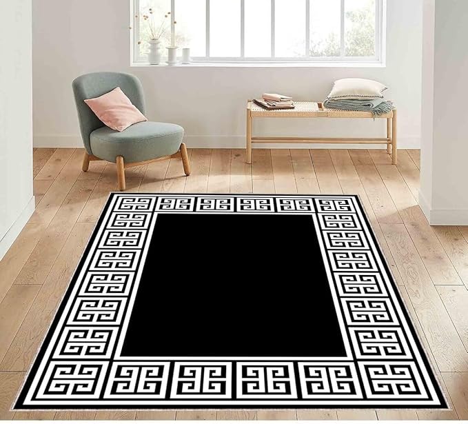Generic Scandinavian Geometric Rug, Scandinavian Pattern, Rug Prints, Greek Rug, Popular Floor rug, Border Patterned Rug, Trend Rug, Decor Rug, 5.2 x 6.8 feet, Colourful