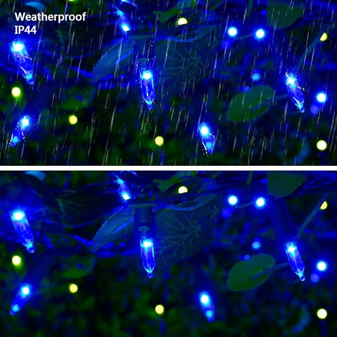 Brizled Blue Christmas Lights, 33ft 100 LED Christmas String Lights, 120V UL Certified Plug-in Xmas Tree Light Connectable Mini Xmas Light Waterproof for Home Party Wedding Indoor Outdoor Decorations