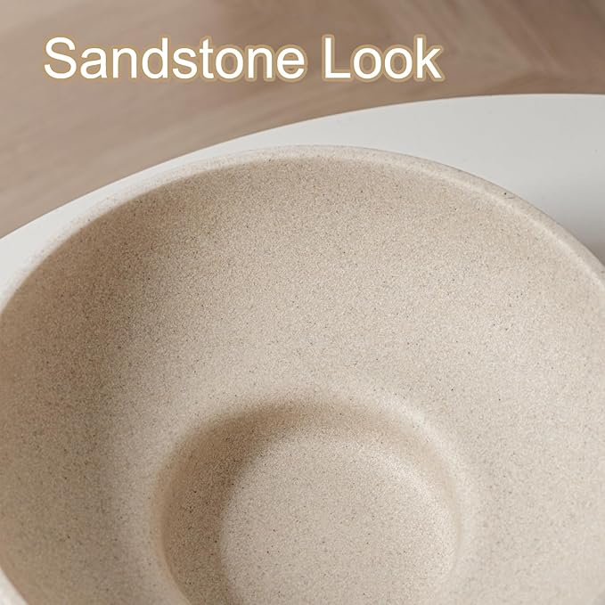 Large Decorative Fruit Bowl for Kitchen Counter, Sandstone Look Modern Minimalist Snack Candy Bowl for Table Centerpiece Decor, Home, Office, Hotel, Entryway (Beige)