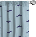 Ambesonne Shark Curtains, Ocean Life Pattern in Blue Shades Wildlife Under The Sea Saltwater Fauna, Window Treatments 2 Panel Set for Living Room Bedroom, Pair of - 28" x 63", Blue Navy