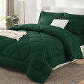CozyLux California King Comforter Set Emerald Green - Cal King Bed in a Bag 7 Pieces, Luxury Soft Bed Set for All Seasons, Bedding Set with Down Alternative Comforter, Sheets, Pillowcases & Shams