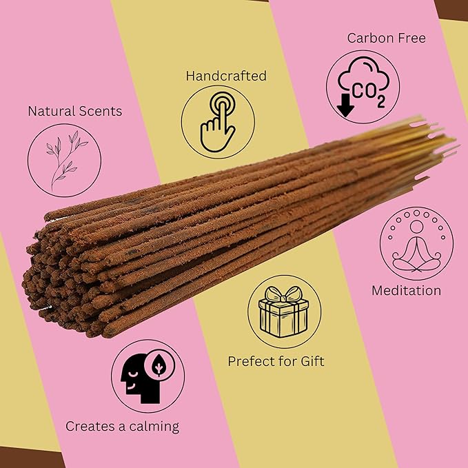 Bless-Palo-Santo 100%-Natural-Handmade-Hand-Dipped-Incense-Sticks Organic-Chemicals-Charcoal-Free Purification-Relaxation-Positivity-Yoga-Meditation Best-Woods-Scent (25 Sticks (1.4 OZ))