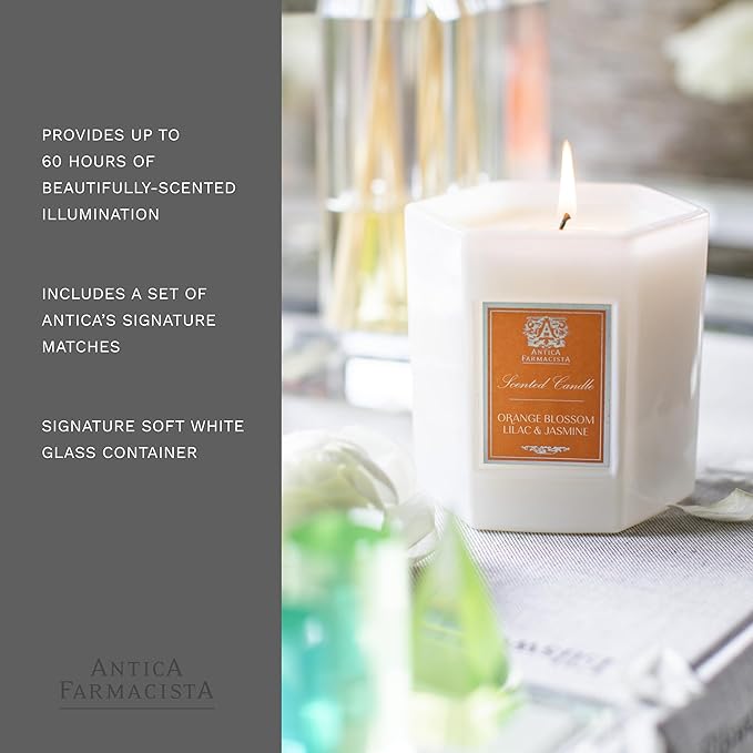Antica Farmacista Three-Wick Candle - Decorative Home Candle - Long-Lasting & Premium Scented - Luxury Gift - Orange Blossom, Lilac & Jasmine, 9 oz