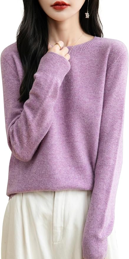 Chanyarn Women's 100% Merino Wool 2025 Fall Winter First-Line Ready to Wear Long Sleeve Seamless Knit Crewneck Sweater