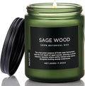 M&SENSE Sage Wood Scented Candle, 7.05oz 50 Hours Long Lasting Clean Non Toxic All Natural Soy Wax Candle for Relaxing & Stress Relief, 2 Wick Home Fragrance Gifts for Home Decor