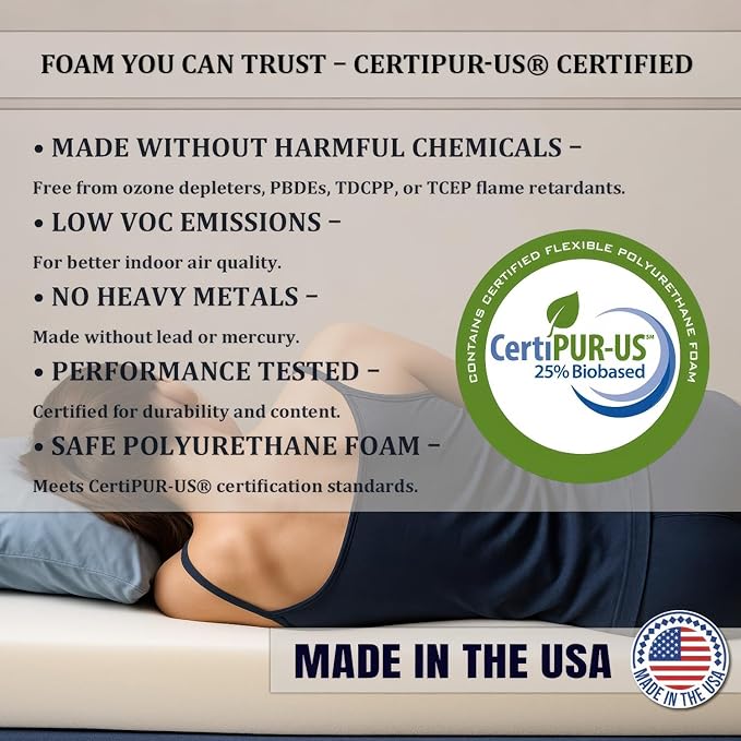 Foamma 5” x 48” x 80” Truck, Camper, RV High-Density Bunk Mattress Foam Replacement, Made in USA, Comfortable, Travel Trailer, CertiPUR-US Certified, Cover Not Included