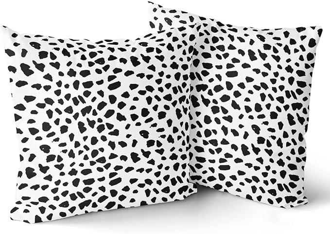 Polka Dot Throw Pillow Covers - 2pcs Animal Print Pillow Covers 20x20 Inch Dalmatian Pillow Cover Polka Dots Decorative Throw Pillow Covers Dalmatian Spots Dog Dots Pillowcase Cushion Home Décor