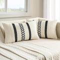 MIULEE Set of 2 Black Boho Decorative Lumbar Pillow Covers 12x20 Inch Farmhouse Rustic Couch Throw Pillows Modern Cotton Cushion Covers Retro Cute Macrame Woven Home Decor for Bed Sofa Chair