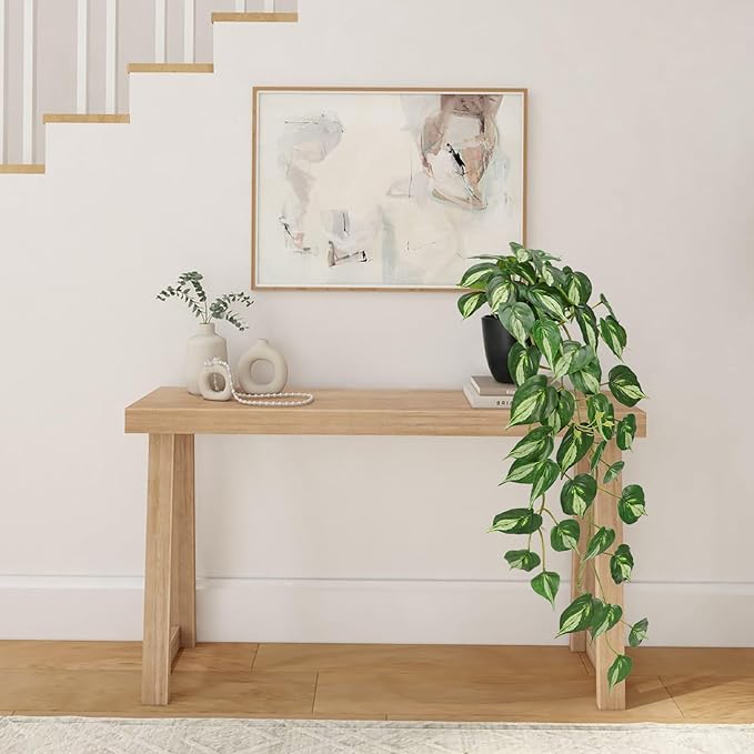 Artificial Pothos Ivy Plant with Pot Artificial Light Green Leaves Featuring for Home Shelf Decor Indoor Silk Artificial Plant Large