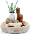 Wooden Decorative Bowls, 13 Inch Round Paulownia Wood Centerpiece Bowls for Home Decor, Natural Fruit Bowl for Coffee Table, Key Tray for Entryway Moss Holder (Wooden)