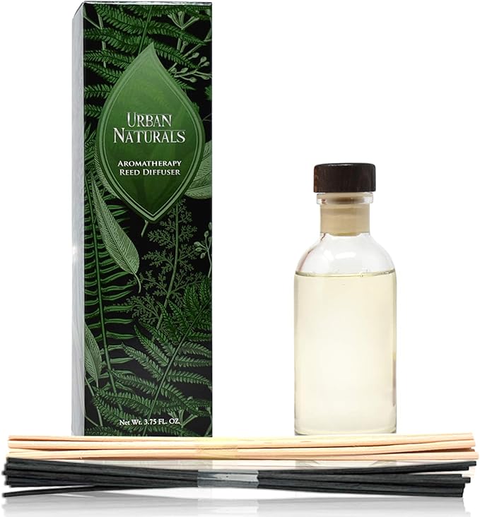 Urban Naturals Coconut Breeze Reed Diffuser Oil Set with Reed Sticks – Warm Coconut, Pineapple and Tahitian Vanilla - Made in The USA