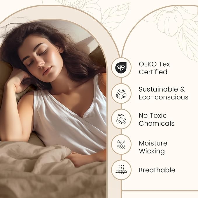 Deep Pocket Queen Sheets set, 100% Cotton Sheets Queen Size set, 800 Thread Count Soft & Durable 4 Piece Sheet & Pillowcase Sets, Sateen Weave Hotel Sheet Fits upto 17", No Pill Machine Wash- Taupe