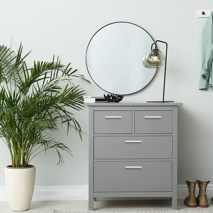 Ravinte Brushed Nickel Cabinet Handles 30 Pack 4-1/2 inch Satin Nickel Square Cabinet Pulls Silver Hardware for Kitchen Cabinets 7 inch Overall Length Stainless Steel Drawer Pulls