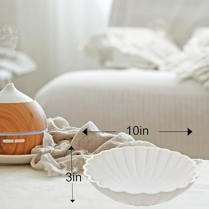 Ocean-Inspired Scallop Decorative Tray, Fruit Bowl Home Decor, Coffee Table Tray, Key Bowls Entryway Decor, Handmade Non-Slip Decorative Tray with Coastal Charm