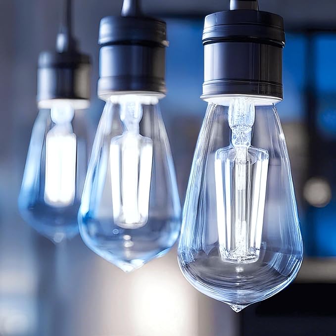 Brightown 6 Pack LED Edison Bulbs, 6W, Equivalent 60W, High Bright 5000K White,750 Lumens, Non-Dimmable, E26 Medium Base ST58 Antique Filament Bulbs with 83+ CRI for Ceiling Fan Bathroom Porch
