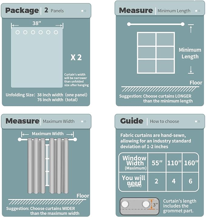 BGment Black Short Blackout Curtains for Small Windows, 38 x 45 Inch Thermal Insulated Tier Set of 2 Panels Sun Blocking Drapes for Kitchen Bedroom