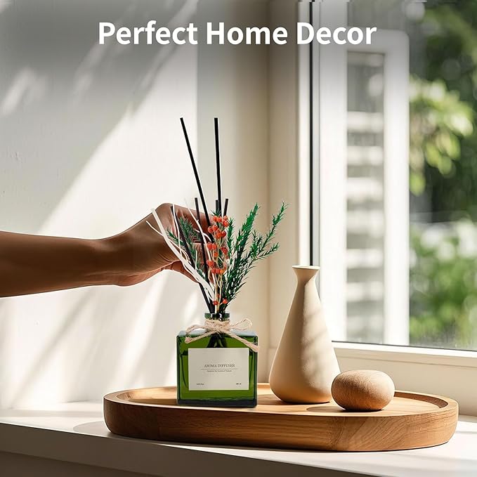 Reed Diffuser, 6.09oz Sweet Berry Scent Diffuser with Sticks & Dried Flowers, 120 Days Long Lasting Reed diffusers for Home, Elegant Fragrance for Bathroom Bedroom Office Decor, Air Fresh