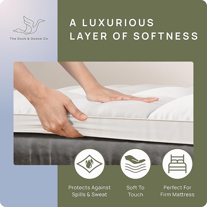 Extra Thick Fitted Mattress Topper - King Size | Soft & Cooling Pillow Top Mattress Pad & Protector | Bed Topper for Back Pain, Straps Stretch 6" to 22" Deep