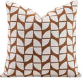 Premium Throw Pillow Covers 18x18 Inches - Tawny Birch Geoleaf Chenille Jacquard Embroidery Decorative Couch Pillow Covers for Living Room Bedroom Sofa Home Décor