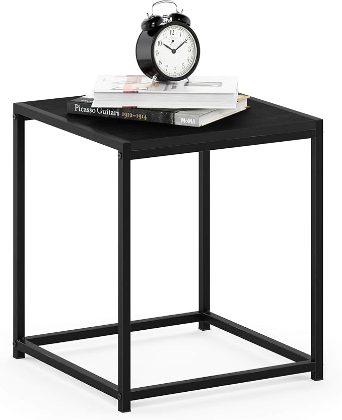 FURINNO Camnus Modern Living End Table, Americano, 1 Tier, Metal Frame