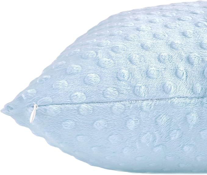 2 Packs Throw Pillow Covers, Neutral Decorative Couch Pillow Cover for Living Room Bed Sofa Rustic Farmhouse Boho Home Decor, Soft Plush Cushion Case Slipcover (SkyBlue, 16"x 16")