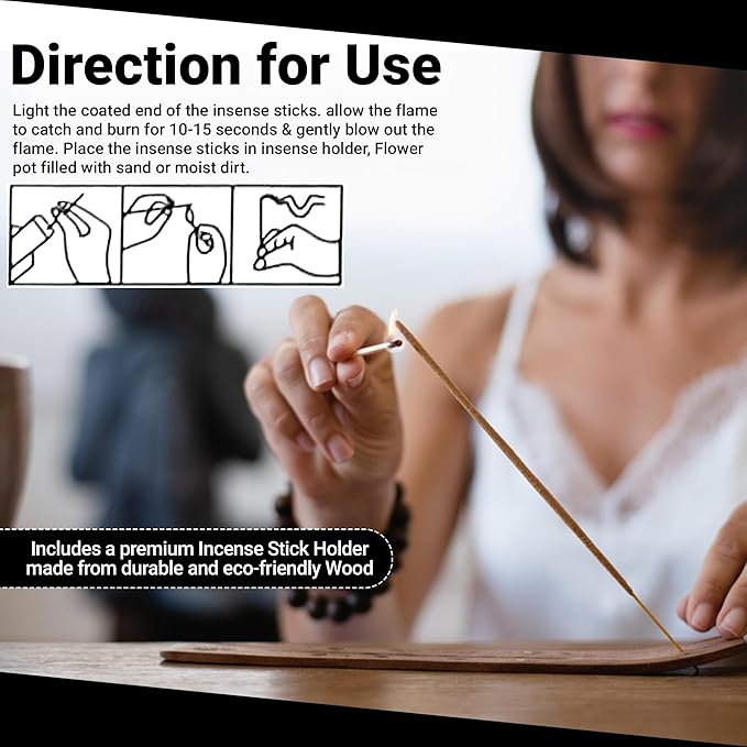 Aromatic Incense Sticks Gift Set – 120 Natural & Non-Toxic Incense Sticks | 6 Soothing Scents | Home, Meditation, Relaxation & Yoga | Free Incense Holder | Inciensos - Gifts for Women
