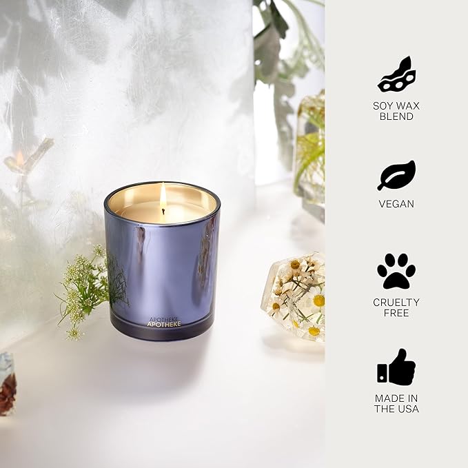 Apotheke 3-Wick Scented Candles for Home, Cardamom Chestnut - 10.5 oz Seasonal Soy Wax Jar Candle - Long-Lasting Fall Scented Fragrance with Perfume-Grade Essential Oils