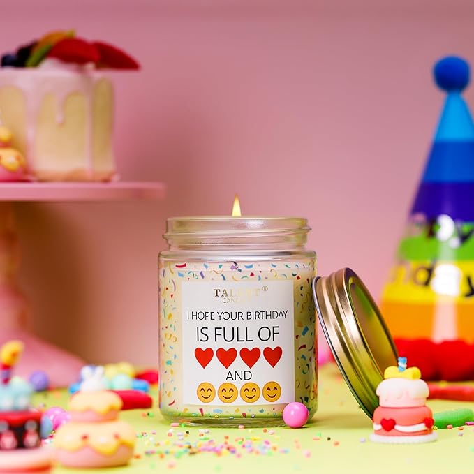 Happy Birthday Candle| Birthday Gifts for Women Girls Best Friend | Birthday Candles Gifts Ideas | Pear & White Jasmine Scented Candles