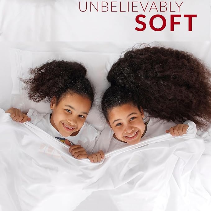 Mellanni Split King Sheets Set - 5 PC Iconic Collection Bedding - Hotel Luxury, Extra Soft, Cooling Bed Sheets - Wrinkle, Fade, Stain Resistant (Split King, Sky Blue)