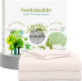 SUPREME ELEGANCE Full Size Bed Sheets Set - Natural 100% Cotton Percale Deep Pocket Full Size Sheets Set, OekoTex Made in Green Sustainable Cotton Bedding with Snug Fit, Crisp Comfy Feel, Light Pink