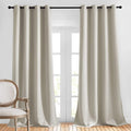 NICETOWN Bedroom Blackout Long Natural Curtains 120 Length - Energy Saving Thermal Insulated Solid Grommet Luxury Room Darkening Drapes for Living Room, Set of 2, W52 x L120