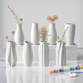 OERGKE White Ceramic Vase with Painting Kit Small vases for Flowers, Home Farmhouse Decor Modern Boho Vases for Living Room, Office, Dining Table, Bedroom, Kitchen Shelf(8packs)