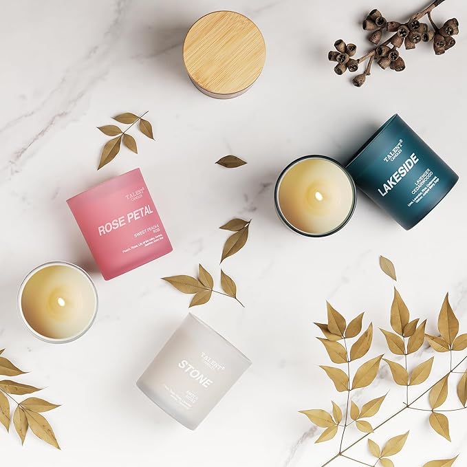 Candles for Home Scented, Natural Soy Wax, Scented Candle Stress Relief and Relaxation, Coconut & Beach Blossom, Medium Jar, Ideal for Home and Bedroom Decor
