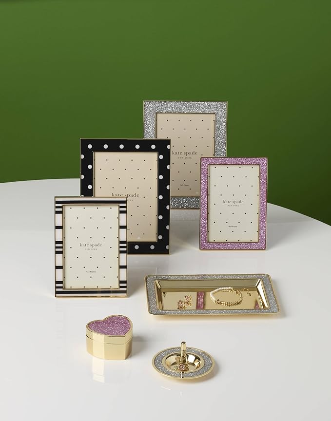Kate Spade New York 897450 Sitting Pretty 5x7 Silver Glitter Frame