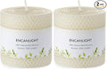 Beeswax Pillar Candles, 3x3 Inch White Hand-Rolled Honeycomb Pillar Candle Set of 2 - Dripless and Smokeless, Approx 9 Hours Hurn for Home Decor, Party, Wedding, Dinner