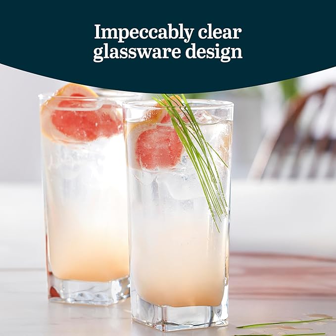 Libbey City Tumbler Glasses, 14.3-ounce, Set of 8