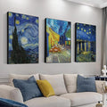 ARTFEB Large Framed Blue Wall Art,Starry Night Vincent Van Gogh Art Reproduction,Impressionism Aesthetic Canvas Prints Artwork,Giclee Canvas Wall Art Stretched and Framed for Living Room Home Office