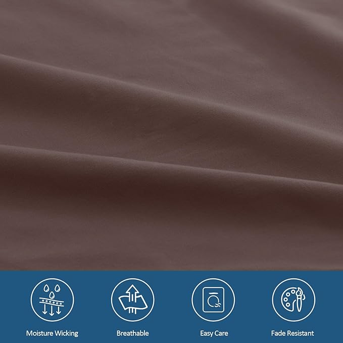 Full Sheet Set for Air Mattress - Deep Pocket Full Size Bed Set - Sheets with Pockets on Side - Easily Fits Extra Deep 16 in to 24 in Pillow Top Air Mattress - Brown