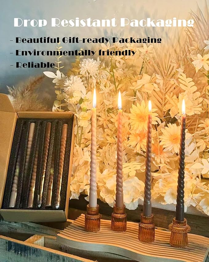 Pink Taper Candles 12 inch Pink Candlesticks Long Tall Tapered Candle for Wedding Advent Home Decor Dinner Christmas，Set of 12，Pink Purple Gradient