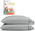 Carressa Linen 100% Egyptian Cotton Pillow Cases King Size Set of 2-1500 Thread Count Sateen Silver Stripe Pillow Covers, Luxury 5 Star Hotel-Quality Pillowcases, Fits King Pillows